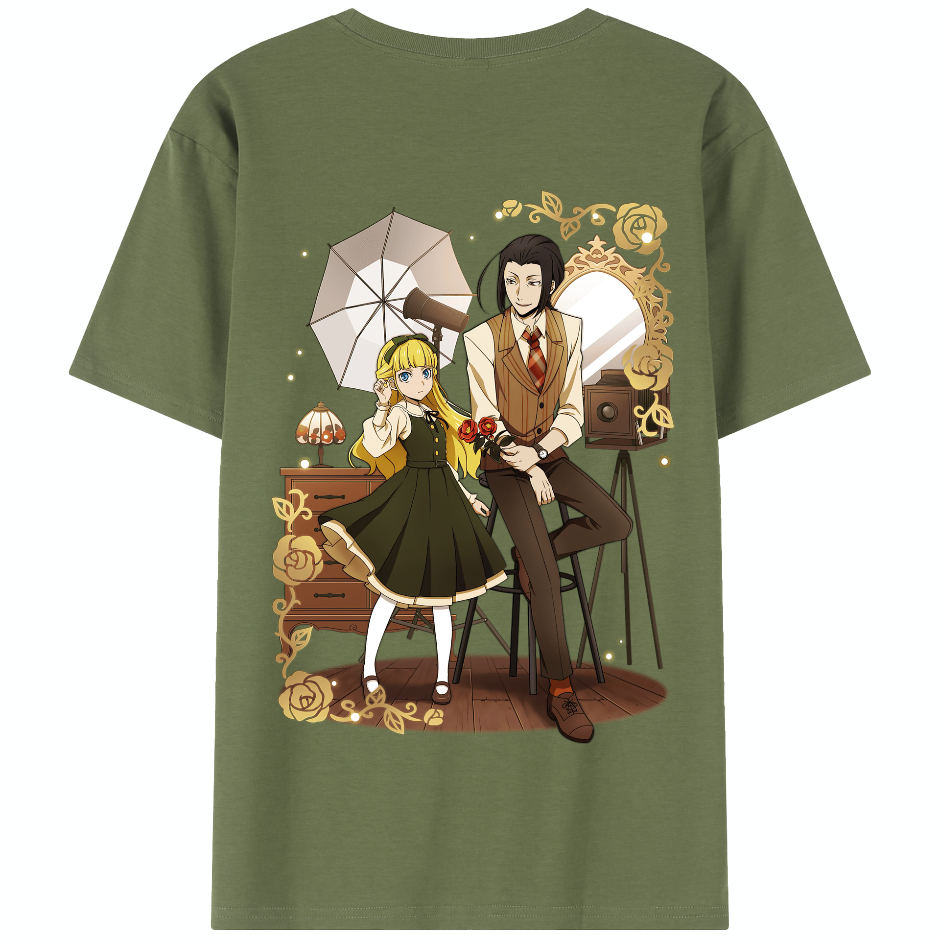 （画像用） 文豪ストレイドッグス Bungo Stray Dogs 綿100％半袖Tシャツ（背面プリント）